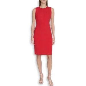 Calvin Klein Sleeveless Sheath Dress Red